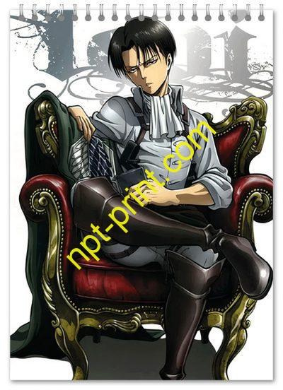 Блокнот Anime атака титанов капитан леви аккерман